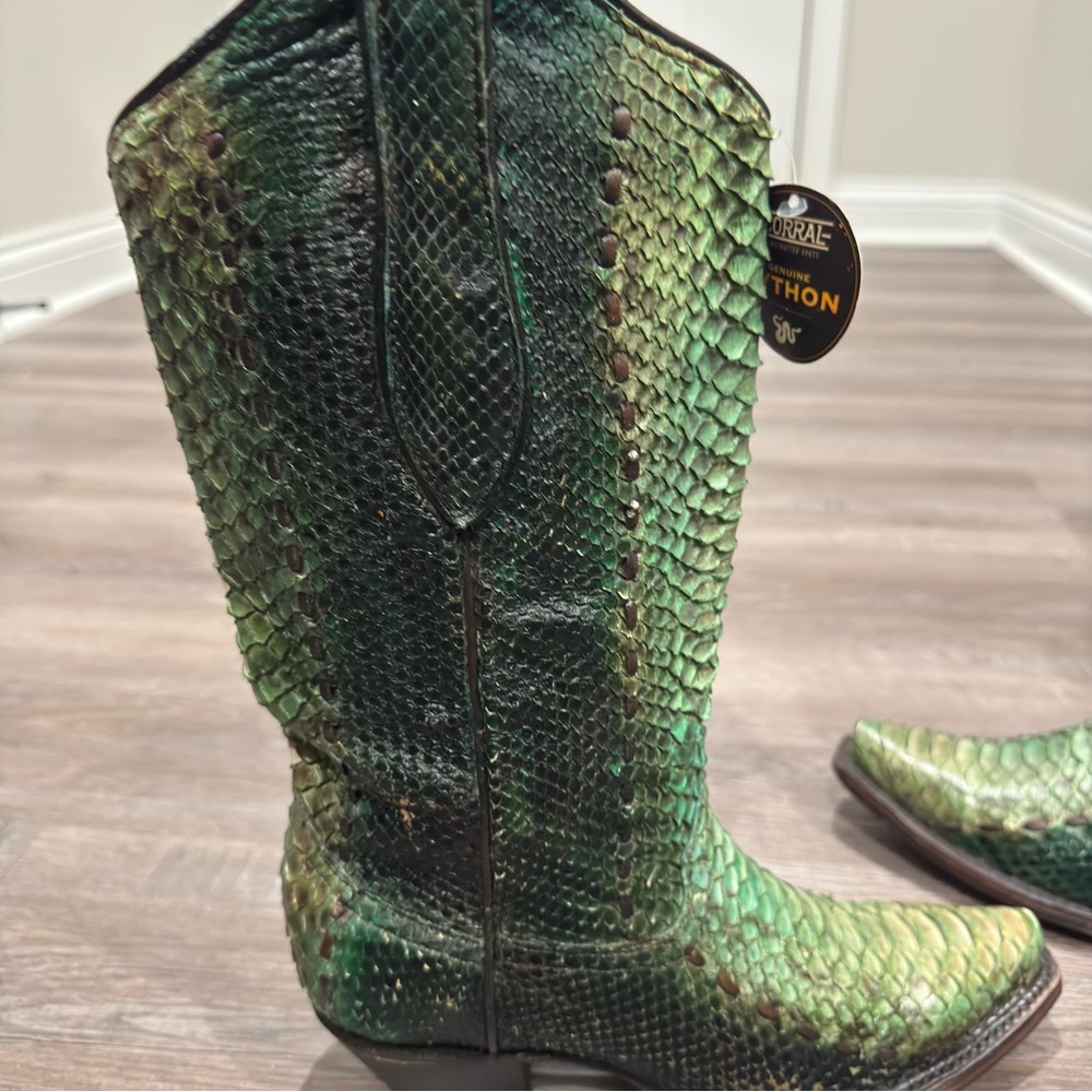Corral Boots Python Snip Toe Woven Western Cowboy Boots A3661 - Picture 9 of 14